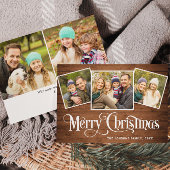 5 FOTO Weihnachten Rustikales Braun Holz Gruß