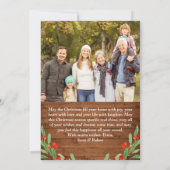 5 FOTO Weihnachten Rustikales Braun Holz Gruß (Rückseite)