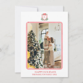 5 Foto Weihnachts-Monogramm-Foto Grandmillennial Feiertagskarte