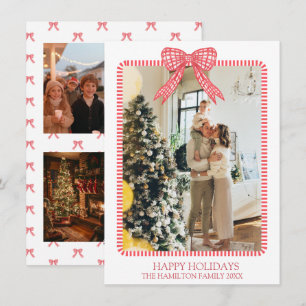 5 Foto Weihnachtscoquette Bow Grandmillennial Feiertagskarte