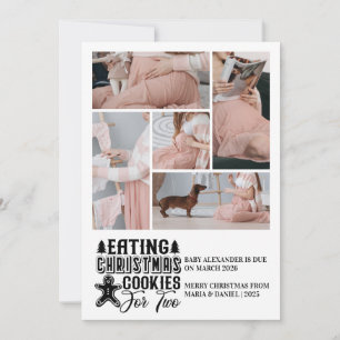 5 Foto Weihnachtskekse für 2 Schwangerschaften Feiertagskarte
