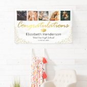 5 Foto White Gold Graduation Party Banner (Insitu)