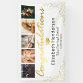 5 Foto White Gold Graduation Party Banner (Vertikal)
