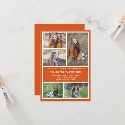 5 Fotocollage Abschluss Einladung (Vorderseite/Rückseite Beispiel)