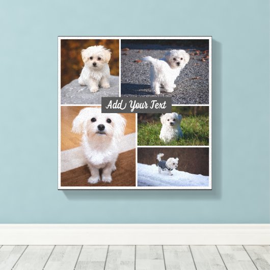 5 FotoCollage Custom Benannt Gray Canvas Print. Leinwanddruck (Insitu (Holzboden))