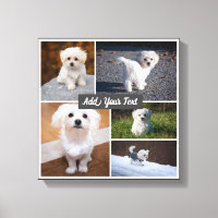 5 FotoCollage Custom Benannt Gray Canvas Print.