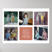 5 FotoCollage - einfacher Textblock - Korallenunte Poster (Vorne)