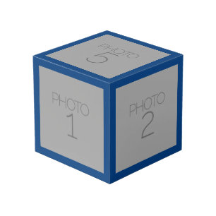5 FotoCollage mit Solid Royal Blue Border Würfel