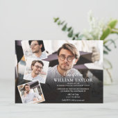 5 Fotocollage Moderne Graduierungsparty Einladung (Stehend Vorderseite)