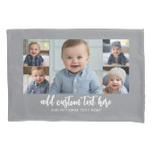 5 FotoCollage Moderne Minimal grau weiß Kissenbezug (Vorderseite)