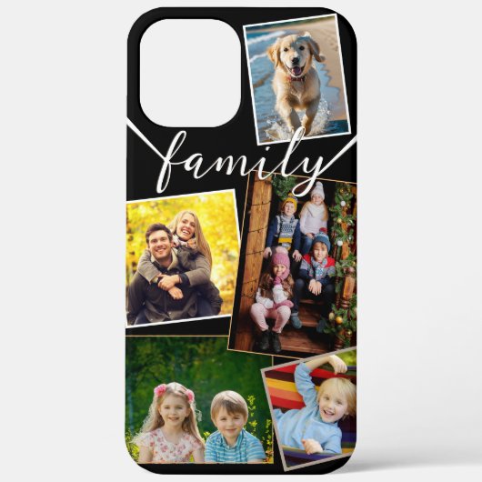 5 FotoCollage Moderne Schwarz-weiß stilvoll Case-Mate iPhone Hülle (Rückseite)