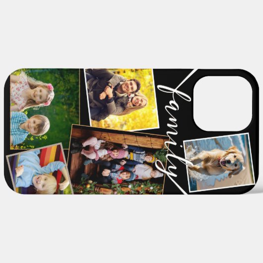 5 FotoCollage Moderne Schwarz-weiß stilvoll Case-Mate iPhone Hülle (Hinten (horizontal))