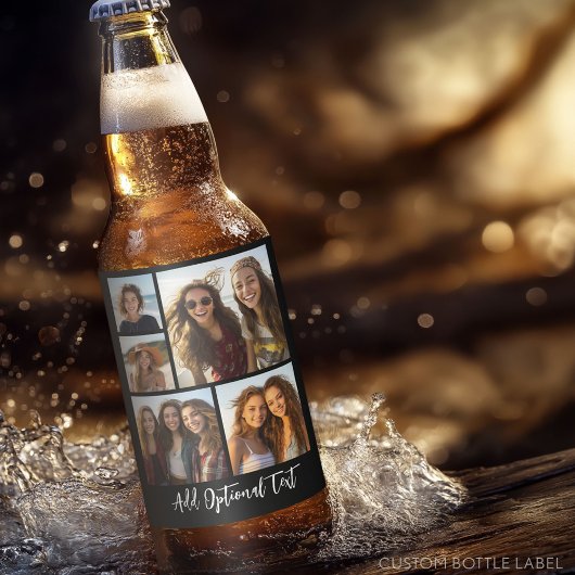 5 Fotocollage Optionaler Text — Farbe bearbeiten Bierflaschenetikett