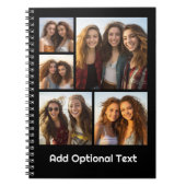 5 Fotocollage Optionaler Text — Farbe bearbeiten Notizblock (Vorderseite)