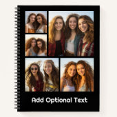 5 Fotocollage Optionaler Text — Farbe bearbeiten Notizblock (Vorderseite)