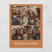 5 Fotocollage Optionaler Text — Farbe bearbeiten Postkarte (Vorderseite)
