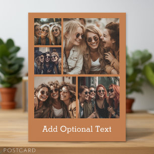 5 Fotocollage Optionaler Text — Farbe bearbeiten Postkarte