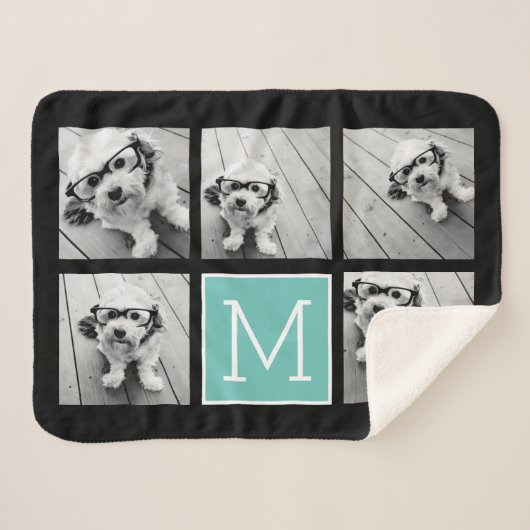 5 Fotocollage Optionaler Text — Farbe bearbeiten Sherpadecke (Vorderseite (Horizontal))