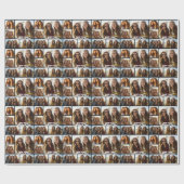 5 Fotocollage Optionaler Text — Schwarz bearbeiten Geschenkpapier (Flach)