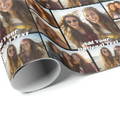 5 Fotocollage Optionaler Text — Schwarz bearbeiten Geschenkpapier (Rolleneckpunkt)