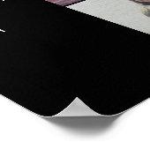 5 FotoCollage Optionaler Text - Schwarz bearbeiten Poster (Ecke)