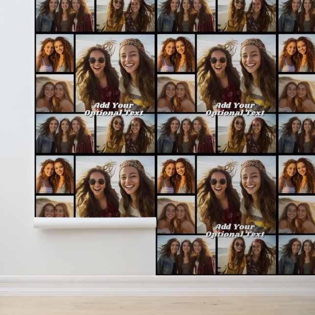 5 Fotocollage Optionaler Text — Schwarz bearbeiten Tapete (Anwendung)