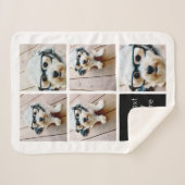 5 FotoCollage und Textfarbblock - Schwarz-weiß Sherpadecke (Vorderseite (Horizontal))