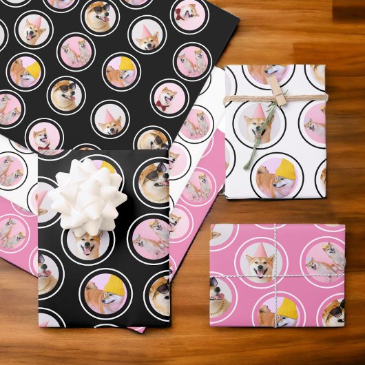 5 Fotograf zufällige Streuung personalisiert Geschenkpapier Set