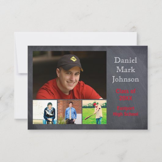 5 Fotos Collage - 3x5 Abschluss Ankündigung (Vorderseite)