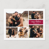 5 Fotos Collage Chic Script Frohe Weihnachten Postkarte (Vorderseite)