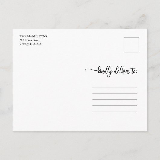 5 Fotos Collage Chic Script Frohe Weihnachten Schw Postkarte (Rückseite)