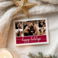 5 Fotos Collage Happy Holidays Moderne Weihnachten