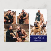 5 Fotos Collage Stilvoller Schriftart Frohe Weihna Postkarte (Vorderseite)