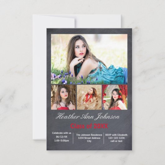 5 Fotos Collage Vertical - 3x5 Grad Ankündigung (Vorderseite)