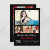 5 Fotos Collage Vertical - 3x5 Grad Bekanntgabe Einladung (Vorne/Hinten)