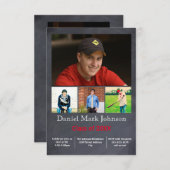 5 Fotos Collage Vertical - 3x5 Grad Bekanntgabe Einladung (Vorne/Hinten)