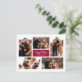 5 Fotos Happy Holidays Simple Collage Weihnachten Postkarte (Stehend Vorderseite)