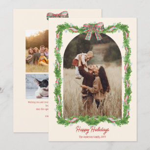 5 Fotos karierter Bogen rustikale Weihnachtszeit F Feiertagskarte
