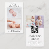 5 Fotos Logo QR Code Neugeborener Baby Fotograf Visitenkarte (Vorne/Hinten)