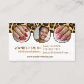 5 Fotos Nails Template Leopard Print Rockabily Visitenkarte (Rückseite)