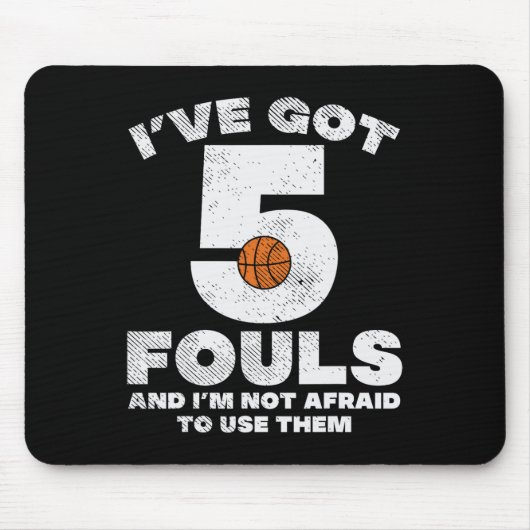 5 Fouls Basketball Spaß Baller Player Me Mousepad (Vorne)