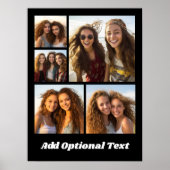 5 Friend Foto Collage Text — CAN Edit Black Poster (Vorne)