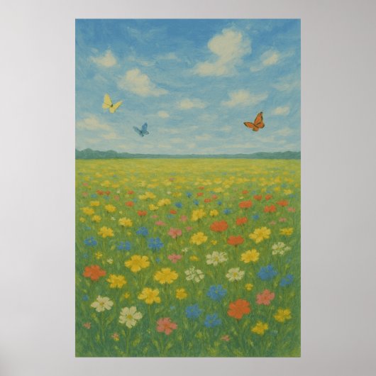 5. Frühjahr Die Wiese erwacht, saisonale Print Poster (Vorne)