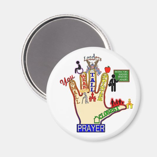 5 FÜNF FINGER PRAYER BEIHILFE MAGNET (Vorderseite/Rückseite)