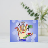 5 FÜNF FINGER PRAYER BEIHILFE POSTKARTE (Stehend Vorderseite)