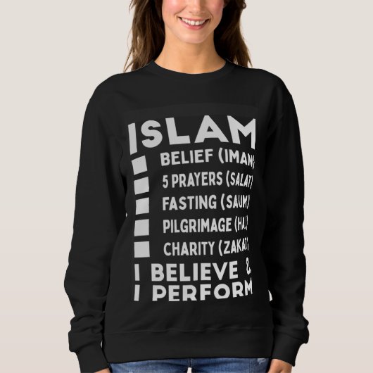 5 Fünf Grundlagen oder Säulen des Islam Islamisch Sweatshirt (Vorderseite)