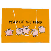 5 Funny Cartoon Comic Schweinejahr 2019 L Geschenk Große Geschenktüte (Rückseite)