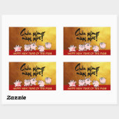 5 Funny Cartoon Comic Vietnamesisches Schweinejahr Rechteckiger Aufkleber (Blatt)