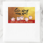 5 Funny Cartoon Comic Vietnamesisches Schweinejahr Rechteckiger Aufkleber (Tasche)