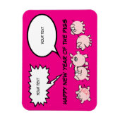 5 Funny Cartoon Comicen Schweine Neujahr Geburtsta Magnet (Vertikal)
